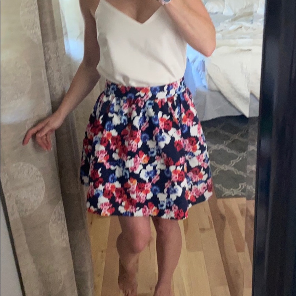 Express floral lined skater skirt size 4